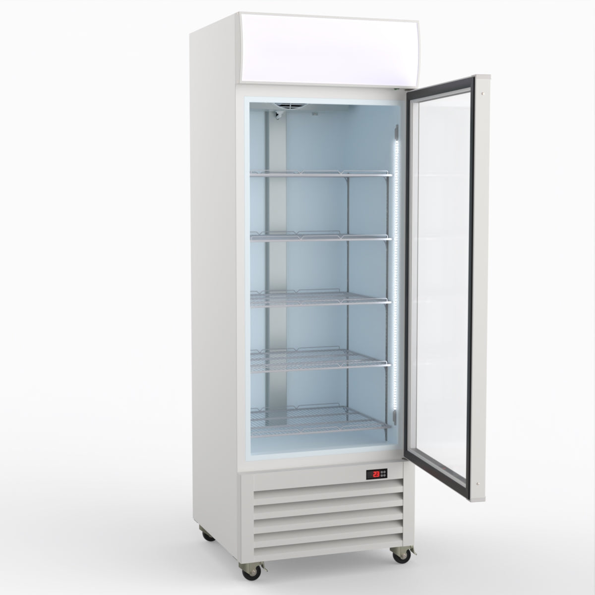 Thermaster 540L Single Glass Door Colourbond Upright Drink Fridge White LG-540P