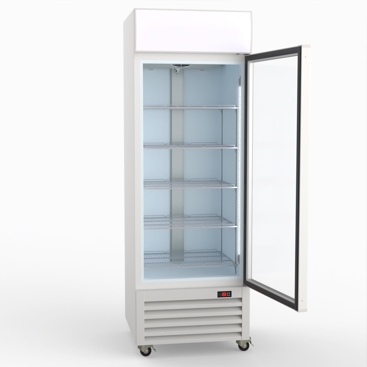 Thermaster 540L Single Glass Door Colourbond Upright Drink Fridge White LG-540P