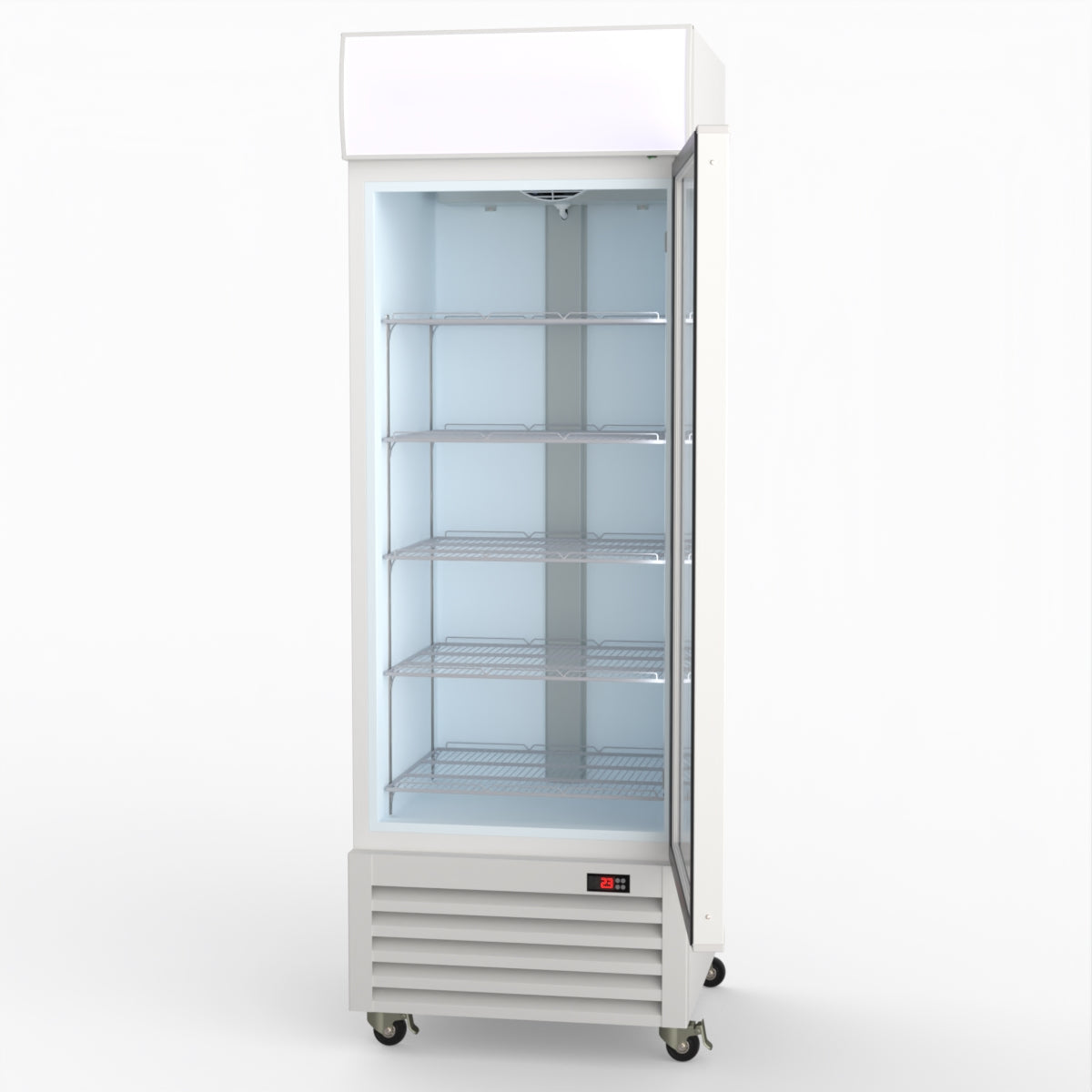 Thermaster 540L Single Glass Door Colourbond Upright Drink Fridge White LG-540P