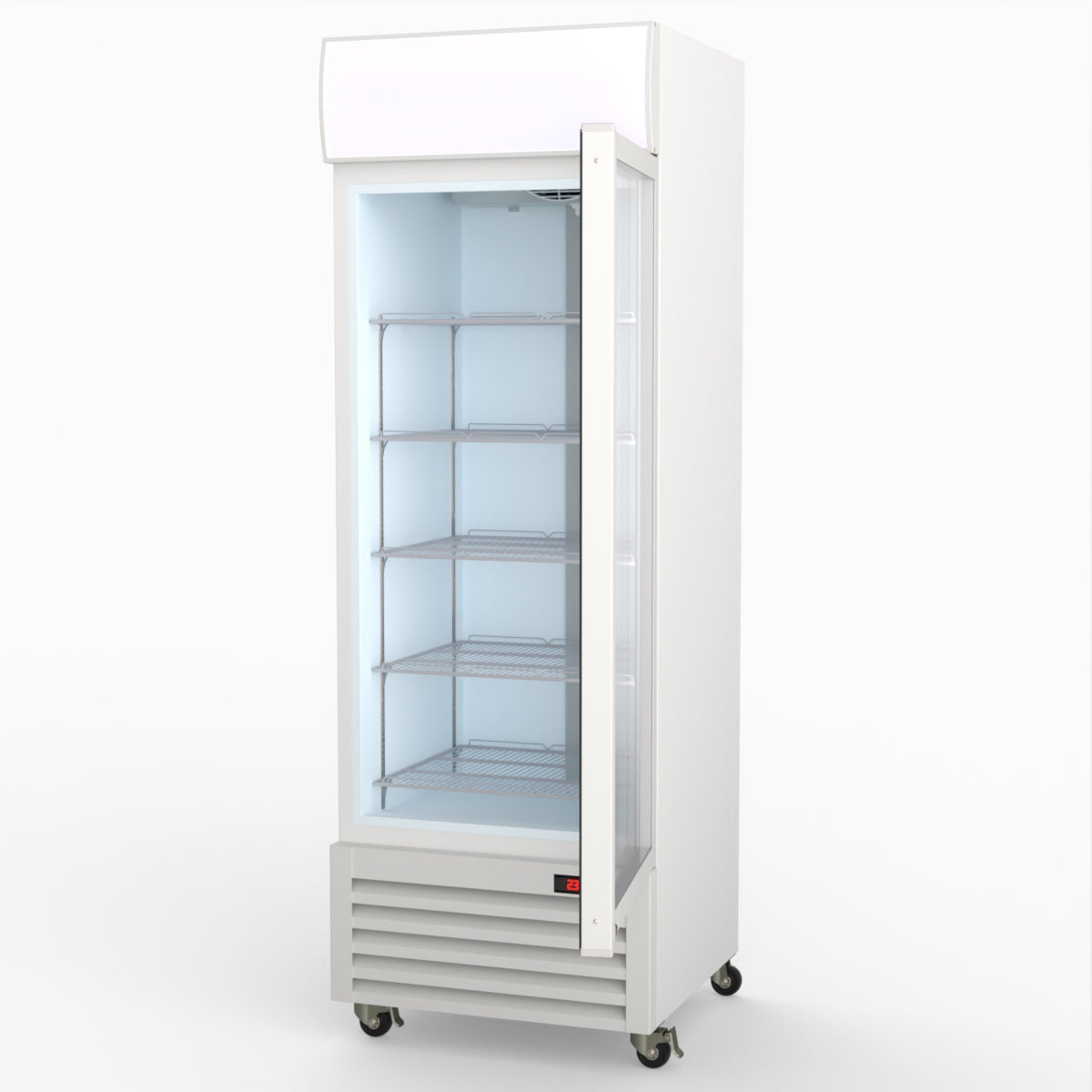 Thermaster 540L Single Glass Door Colourbond Upright Drink Fridge White LG-540P