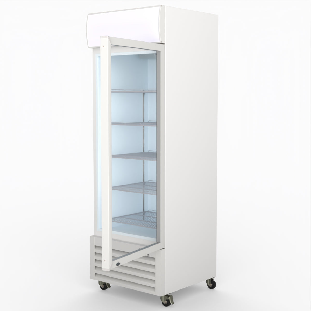 Thermaster 540L Single Glass Door Colourbond Upright Drink Fridge White LG-540P