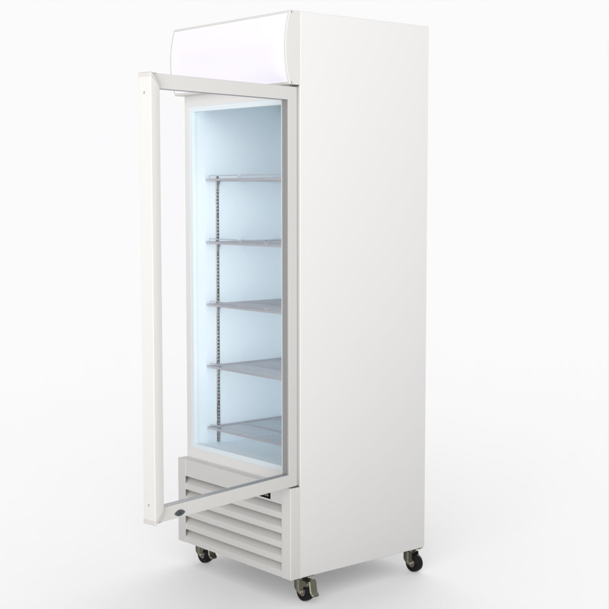 Thermaster 540L Single Glass Door Colourbond Upright Drink Fridge White LG-540P