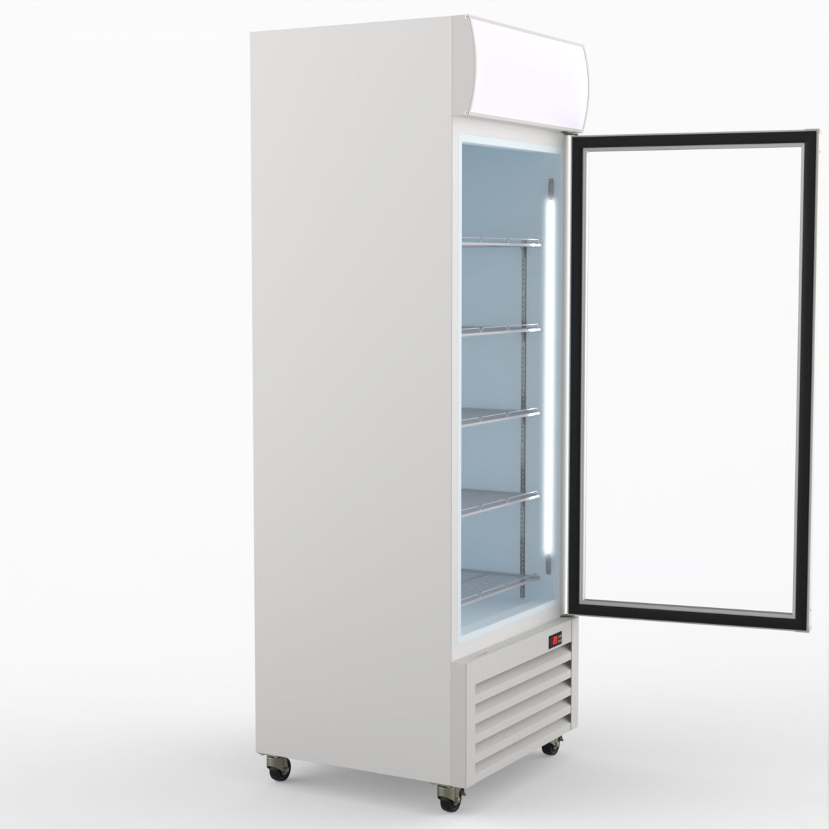 Thermaster 540L Single Glass Door Colourbond Upright Drink Fridge White LG-540P