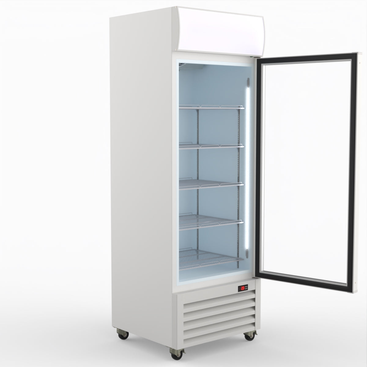 Thermaster 540L Single Glass Door Colourbond Upright Drink Fridge White LG-540P