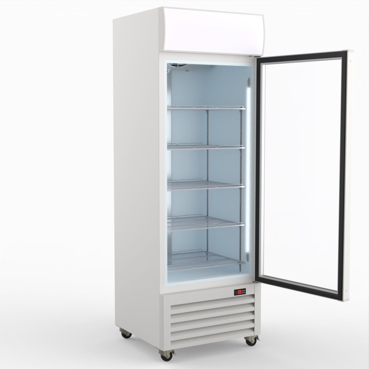 Thermaster 540L Single Glass Door Colourbond Upright Drink Fridge White LG-540P