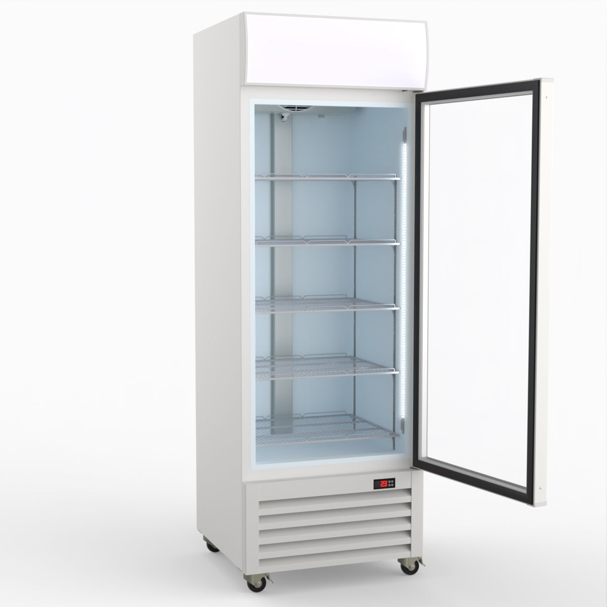 Thermaster 540L Single Glass Door Colourbond Upright Drink Fridge White LG-540P
