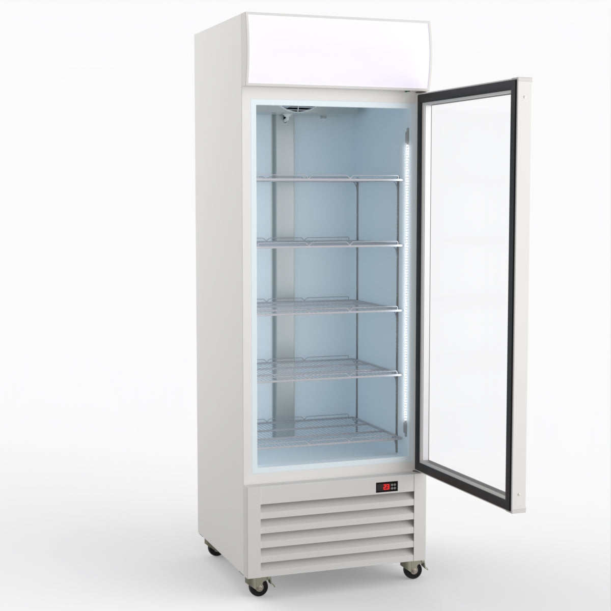 Thermaster 540L Single Glass Door Colourbond Upright Drink Fridge White LG-540P
