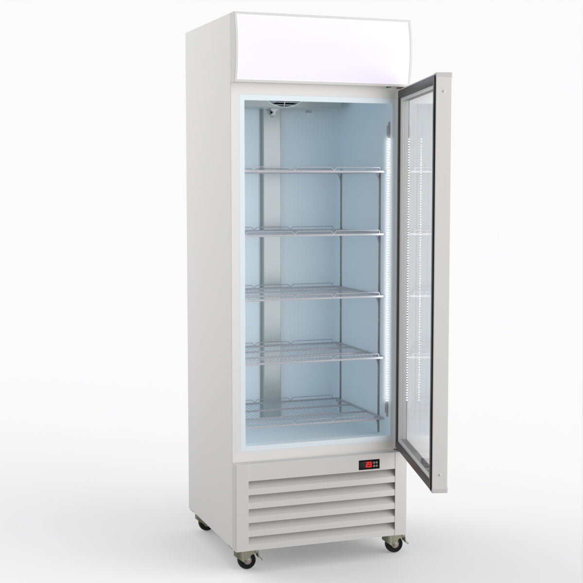 Thermaster 540L Single Glass Door Colourbond Upright Drink Fridge White LG-540P