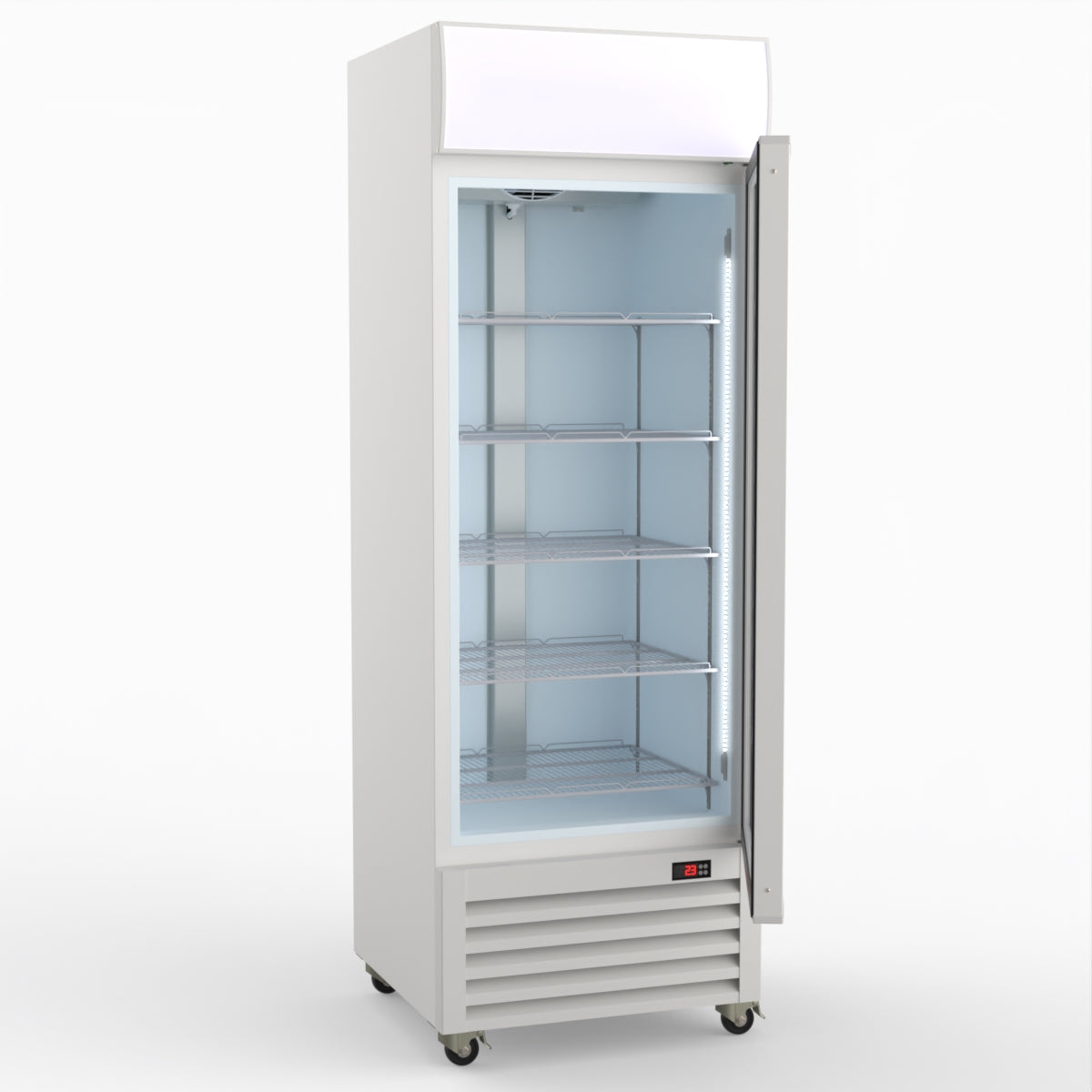 Thermaster 540L Single Glass Door Colourbond Upright Drink Fridge White LG-540P