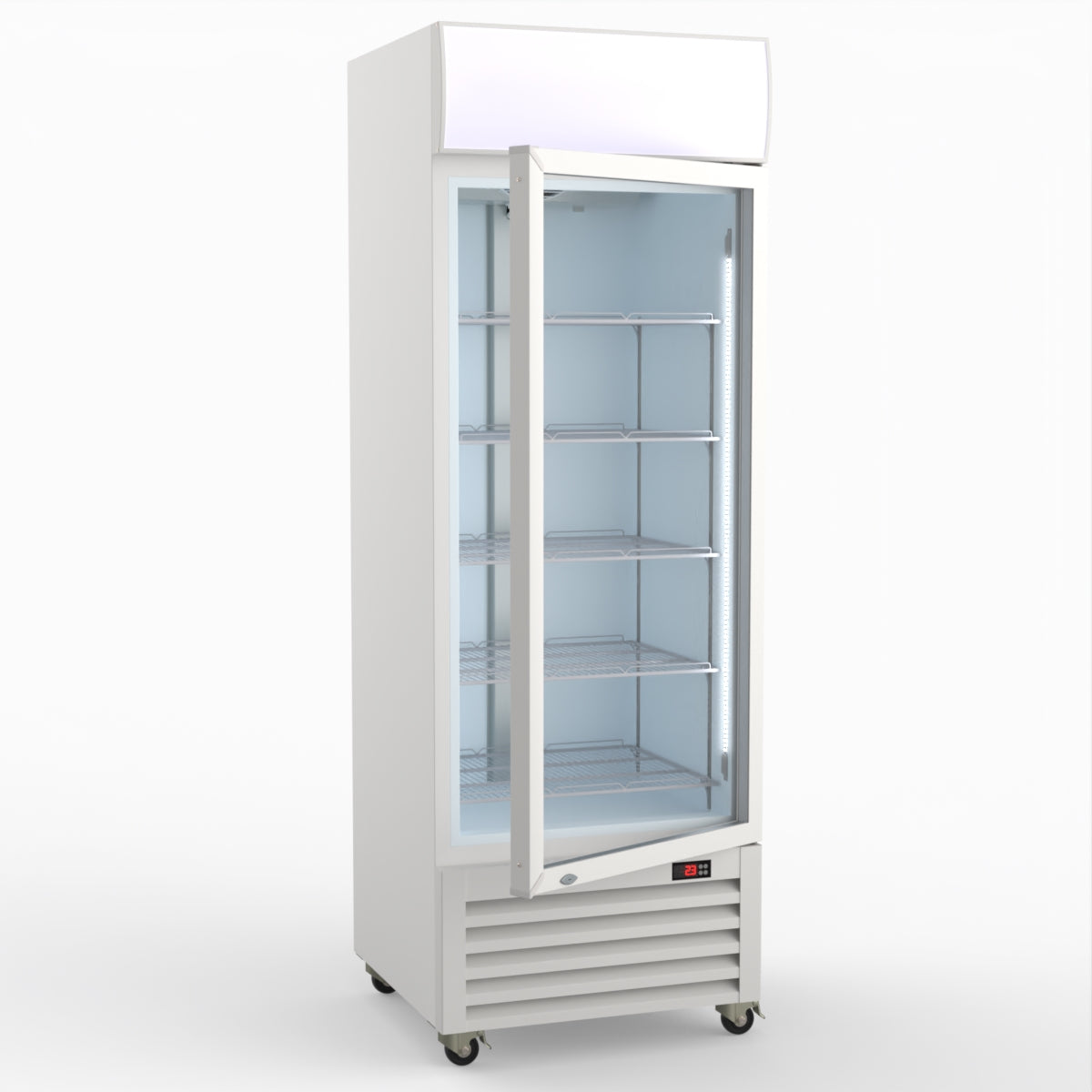 Thermaster 540L Single Glass Door Colourbond Upright Drink Fridge White LG-540P