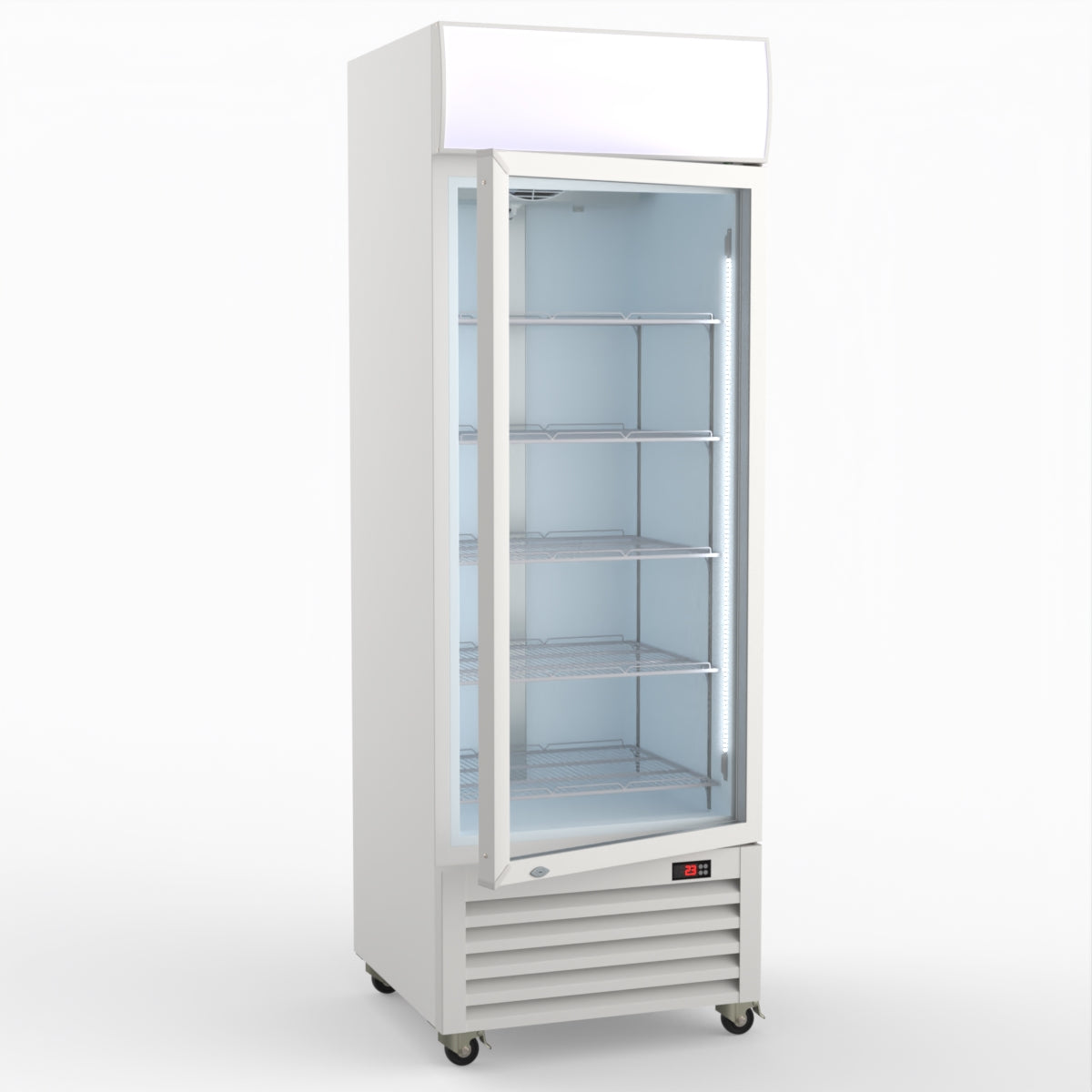 Thermaster 540L Single Glass Door Colourbond Upright Drink Fridge White LG-540P