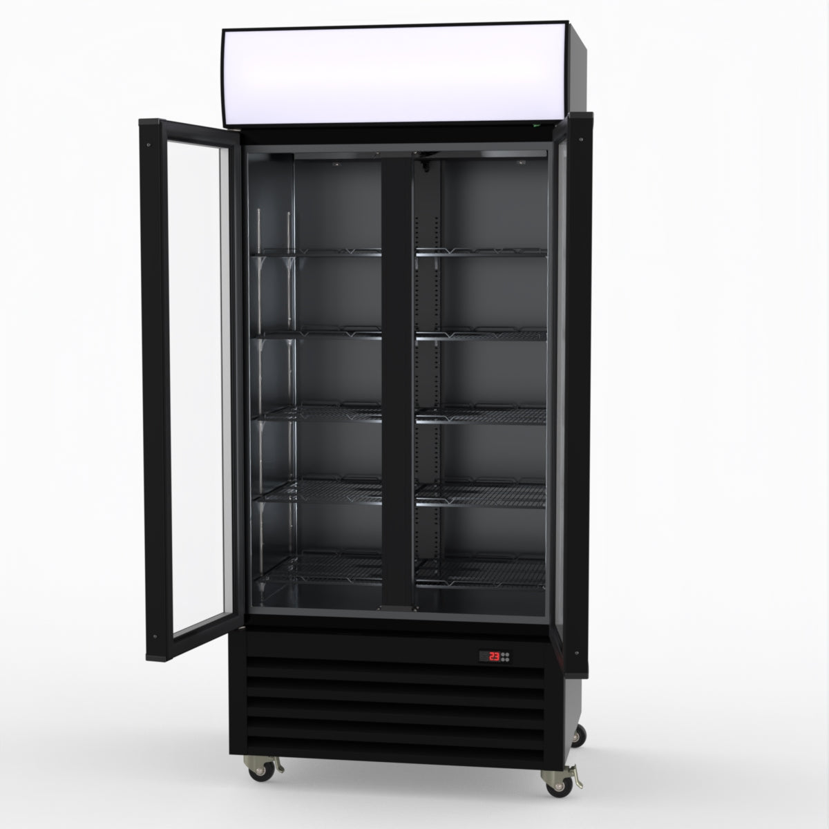 Thermaster Double Glass Door Colourbond Upright Drink Fridge LG-580BP