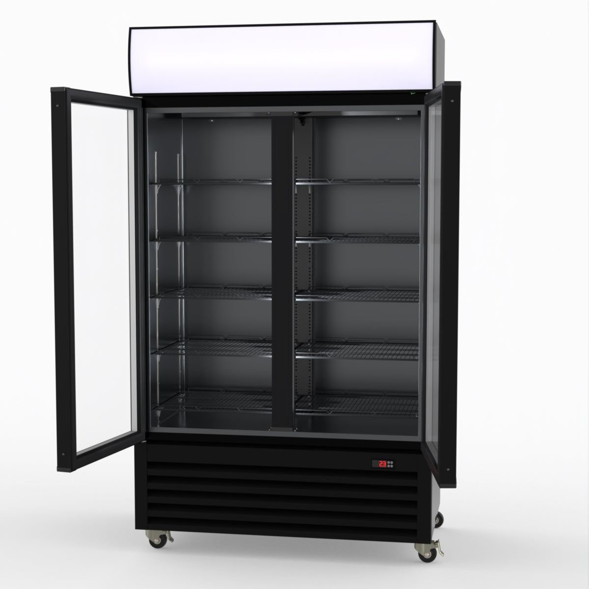 Thermaster Two Glass Door Colourbond Upright Drink Fridge LG-730BP