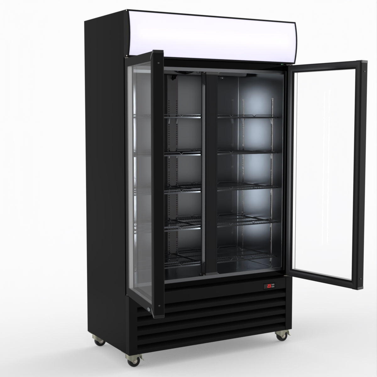 Thermaster Two Glass Door Colourbond Upright Drink Fridge LG-730BP