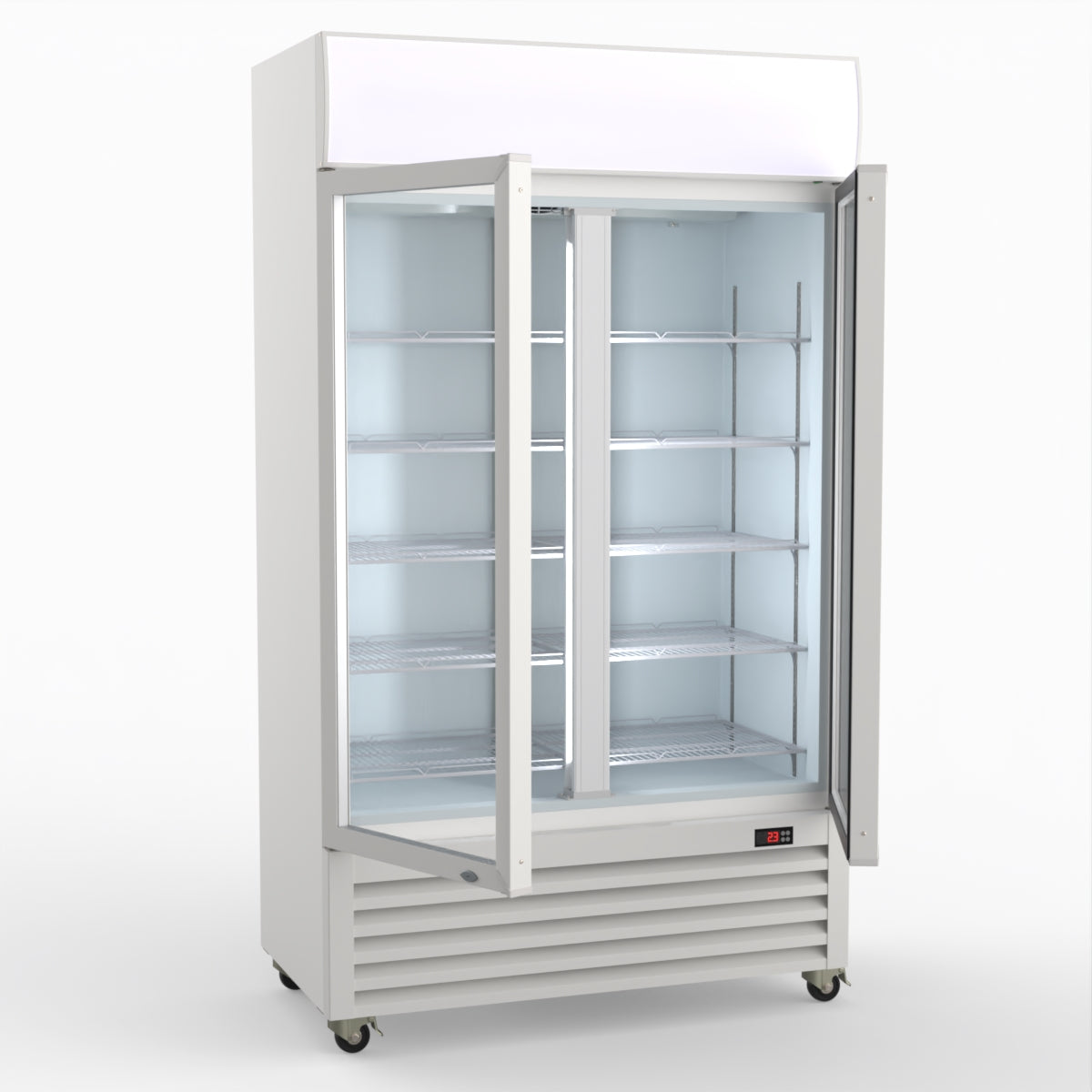Thermaster 730L Two Glass Door Colourbond Upright Drink Fridge LG-730P