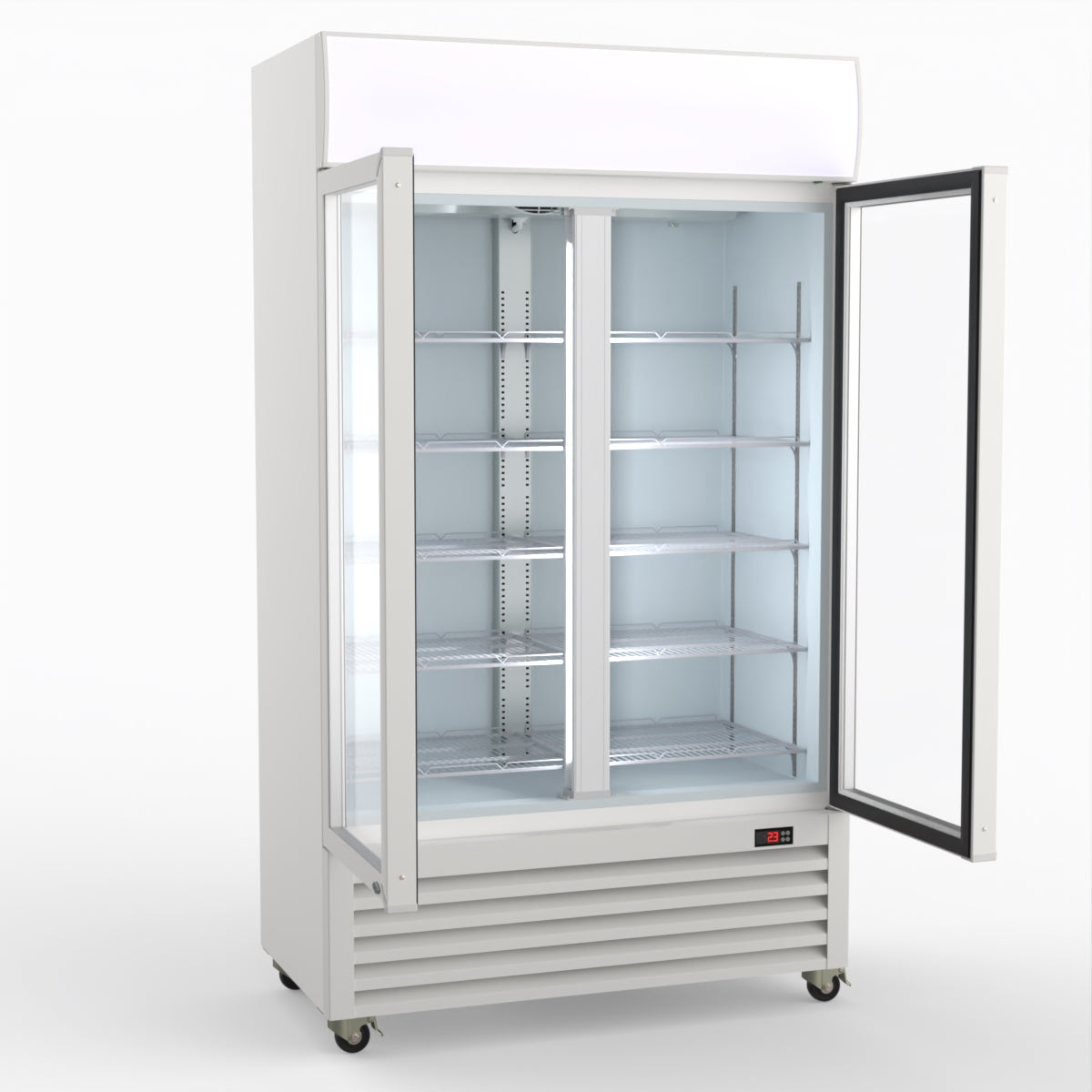 Thermaster 730L Two Glass Door Colourbond Upright Drink Fridge LG-730P