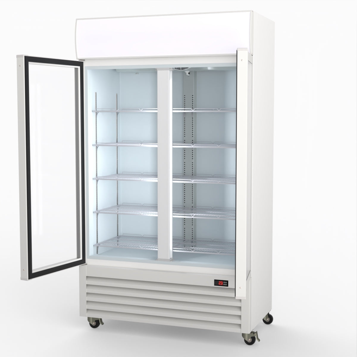 Thermaster 730L Two Glass Door Colourbond Upright Drink Fridge LG-730P