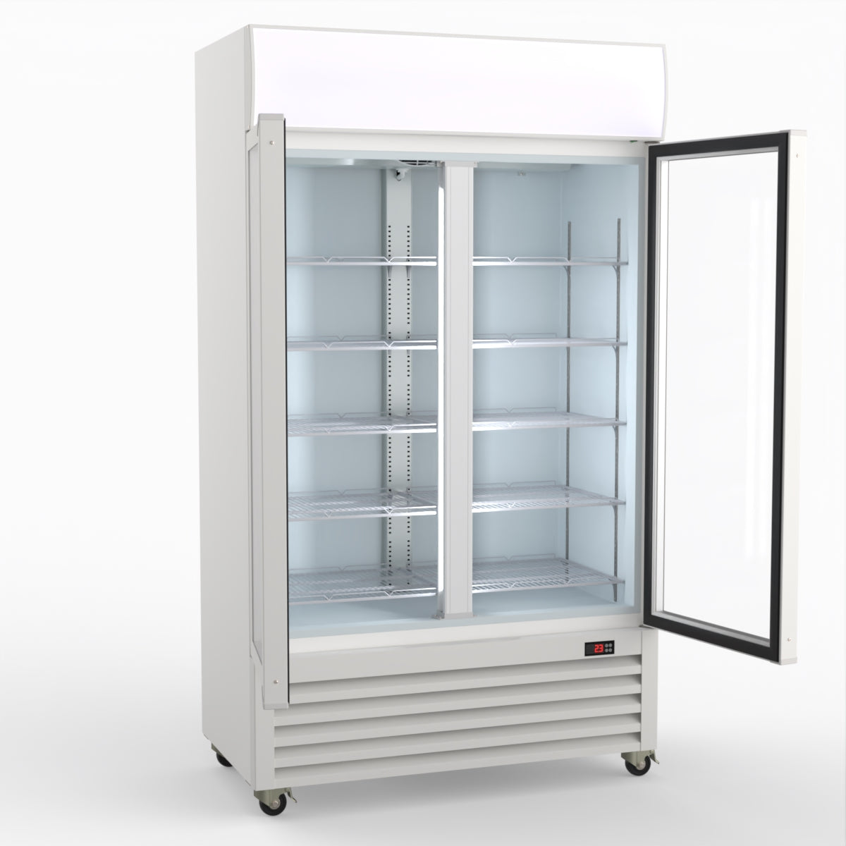 Thermaster 730L Two Glass Door Colourbond Upright Drink Fridge LG-730P