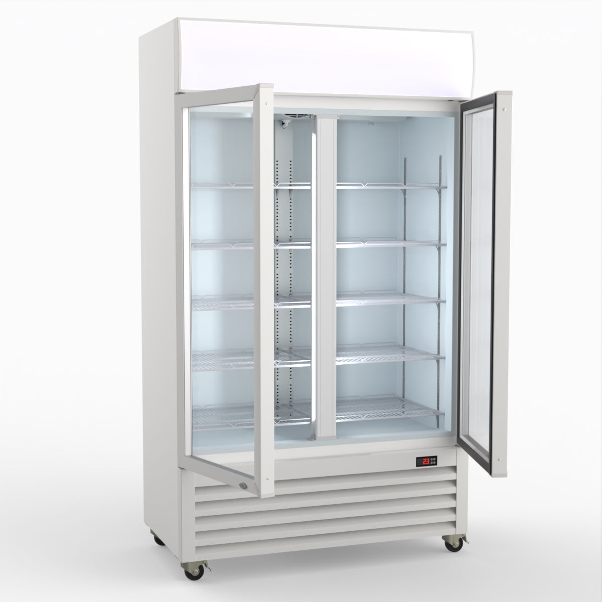 Thermaster 730L Two Glass Door Colourbond Upright Drink Fridge LG-730P