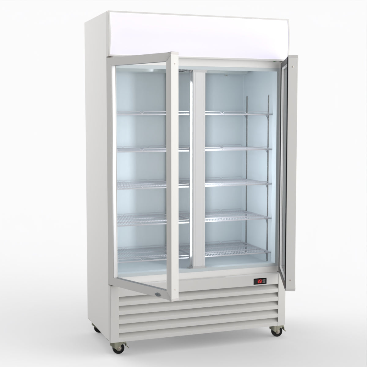 Thermaster 730L Two Glass Door Colourbond Upright Drink Fridge LG-730P