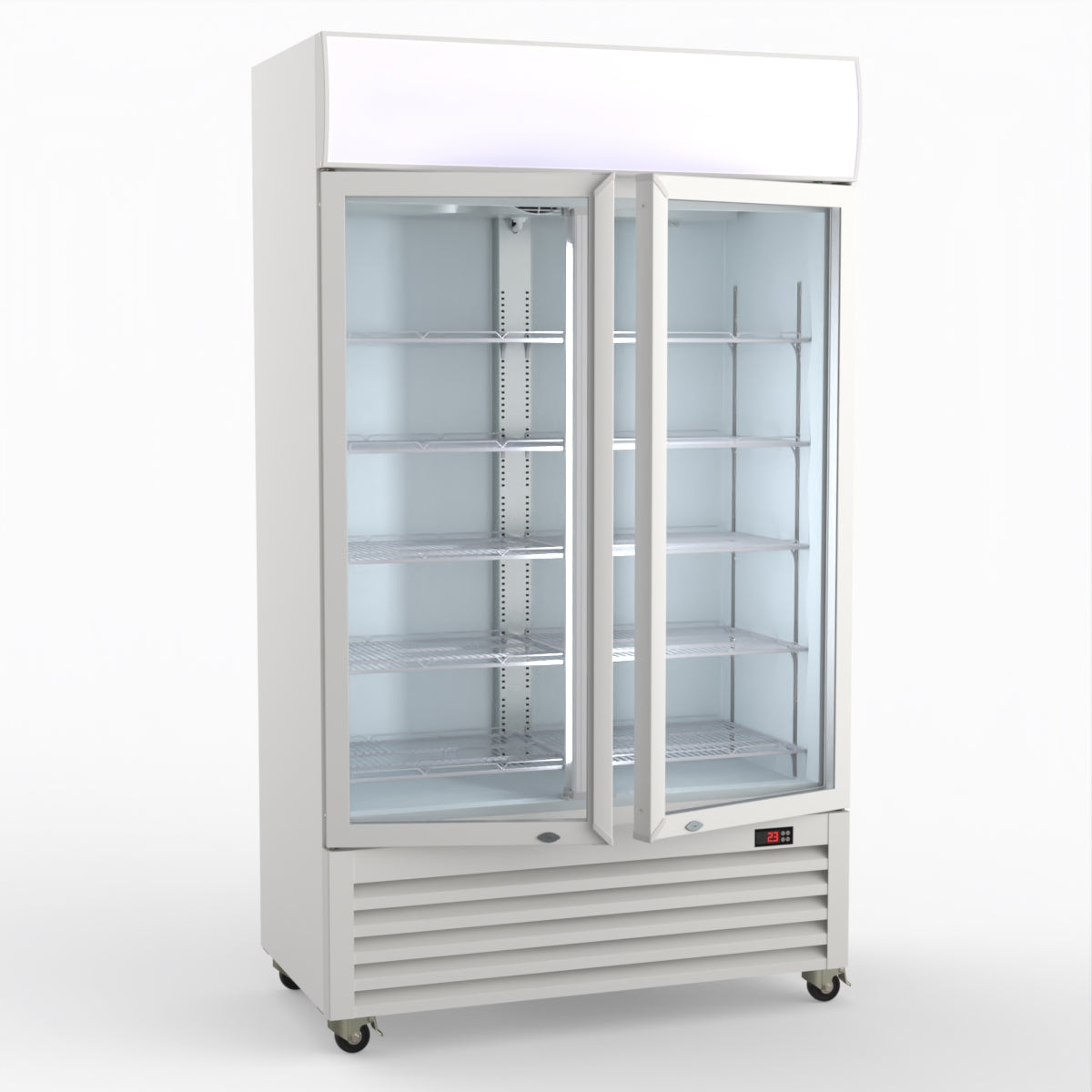 Thermaster 730L Two Glass Door Colourbond Upright Drink Fridge LG-730P