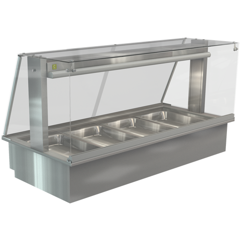 Cossiga Bain Marie Square Glass Sssisted Service with Acrylic Rear Door - LSBM - FS