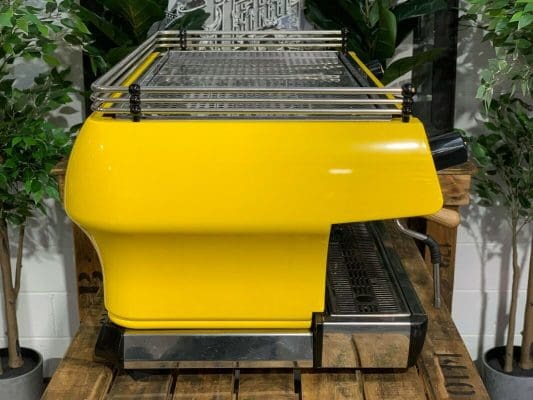La Marzocco FB80 Yellow w Handles - 3 Group Commercial Espresso Machine - Timber