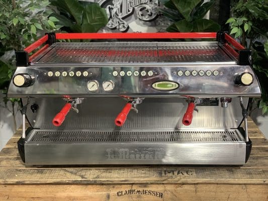 La Marzocco GB5 Red & Handles - 3 Group Commercial Espresso Machine - Red