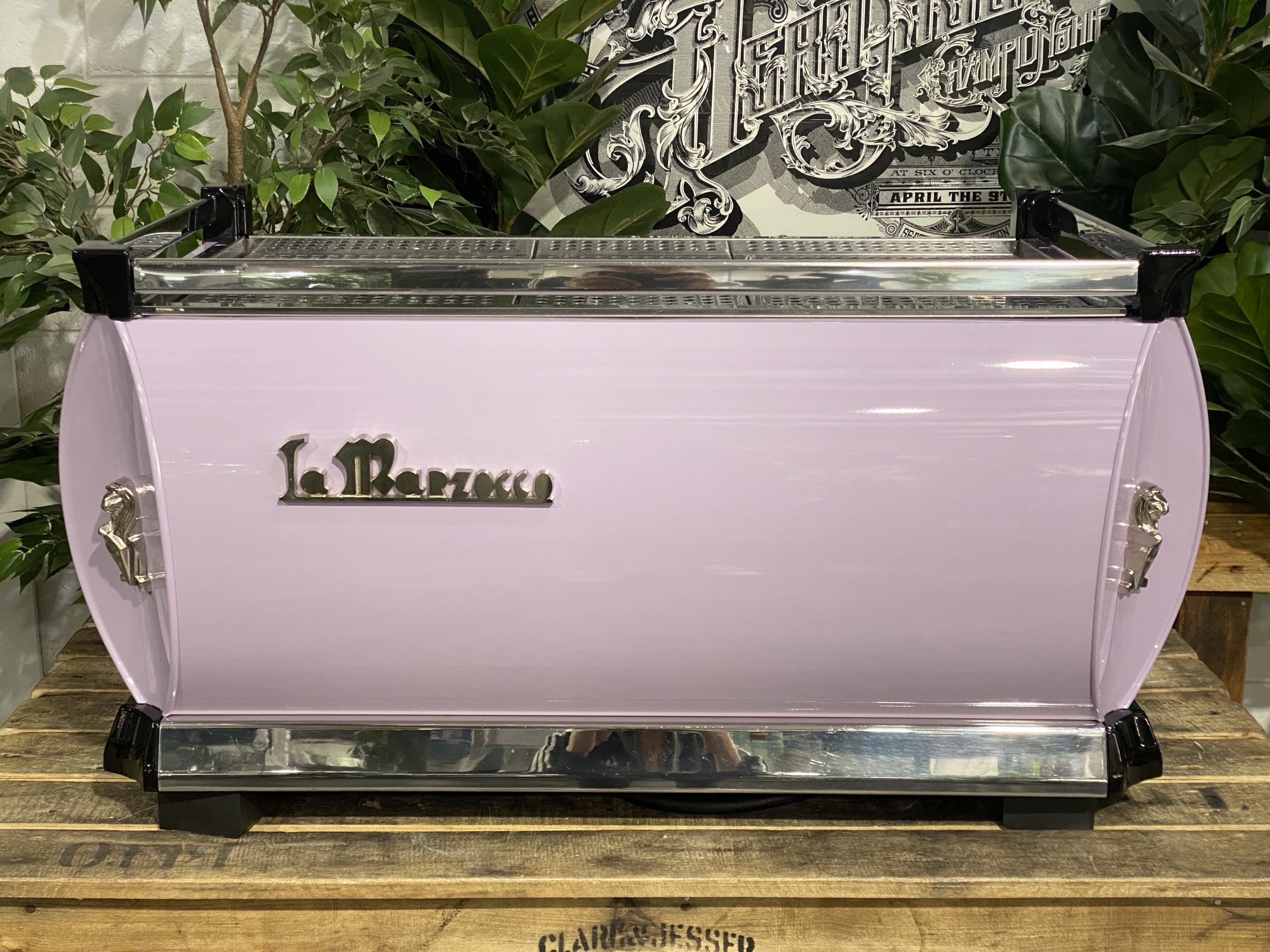 La Marzocco GB5 Violet & Splashback - 3 Group Commercial Espresso Machine - Black
