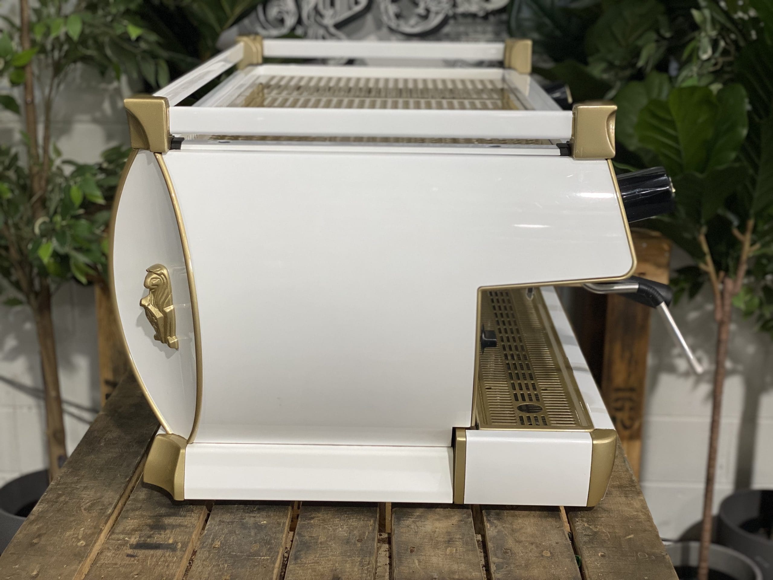 La Marzocco GB5 White - 3 Group Commercial Espresso Machine - Gold