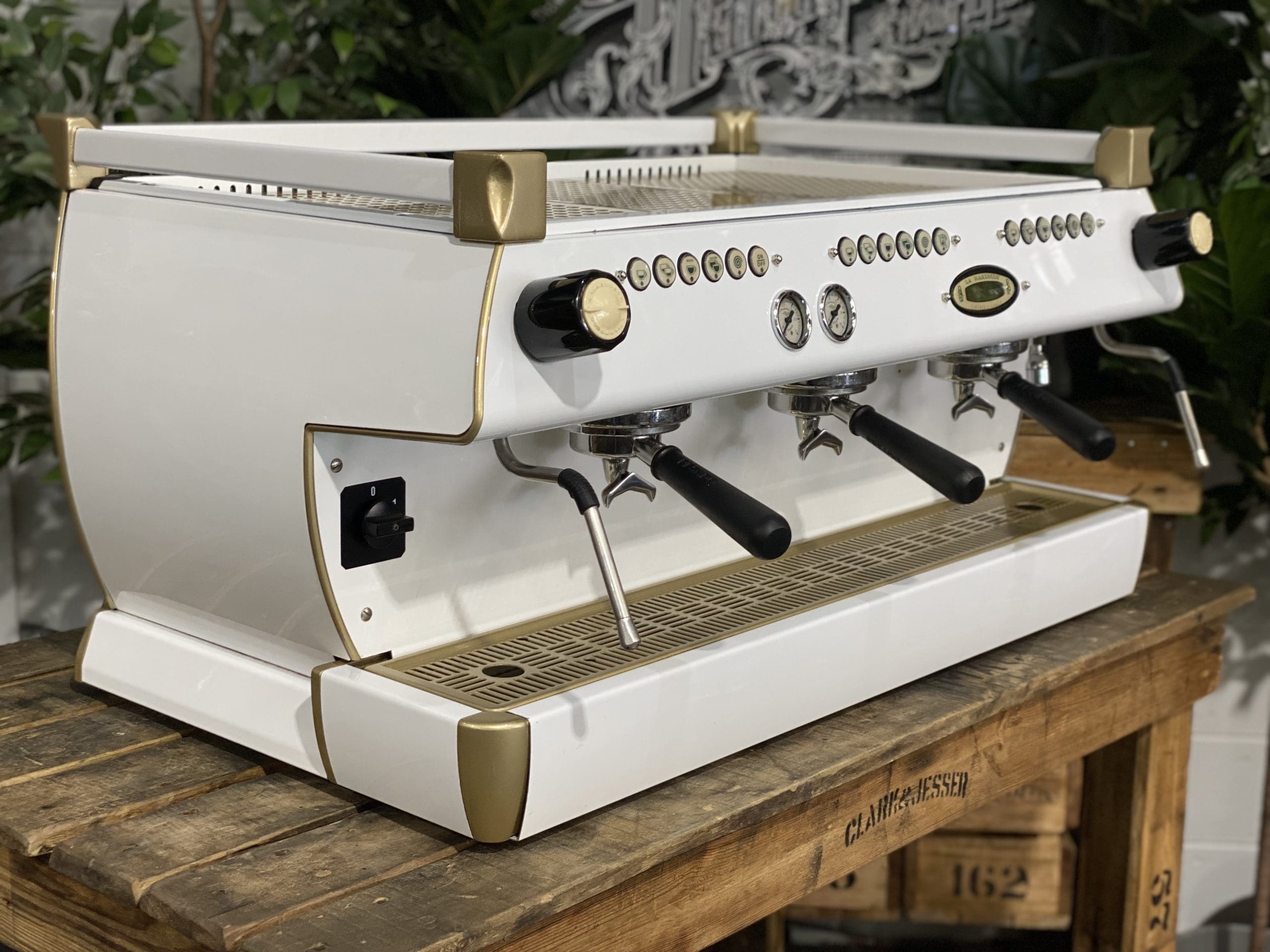 La Marzocco GB5 3 Group White & Gold Espresso Coffee Machine - 30950