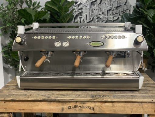 La Marzocco GB5 3 Group Brushed Silver & Timber - 7131