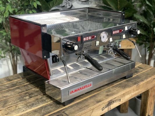 La Marzocco Linea Dark w. Chrono TouchPads - 2 Group Commercial Espresso Machine - Red