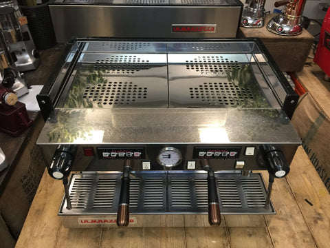 La Marzocco Linea Classic Matte Black with Black & Handles - 2 Group Commercial Espresso Machine - Bronze
