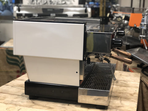 La Marzocco Linea Classic White with Handles - 2 Group Commercial Espresso Machine - Timber