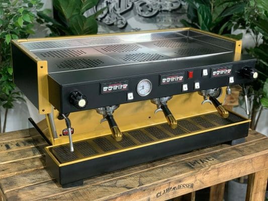 La Marzocco Linea Black and - 3 Group Commercial Espresso Machine - Gold