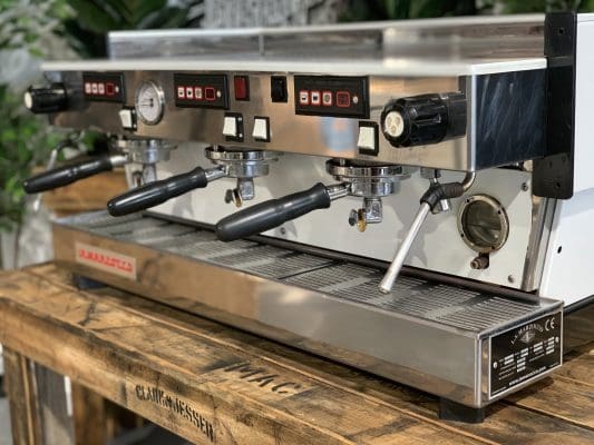 La Marzocco Linea Classic w Chrono - 3 Group Commercial Espresso Machine - White