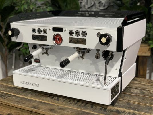 La Marzocco Linea PB White & w. Pesado's - 2 Group Commercial Espresso Machine - Black