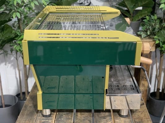 La Marzocco Linea PB Green & Gold w - 2 Group Commercial Espresso Machine - Timber