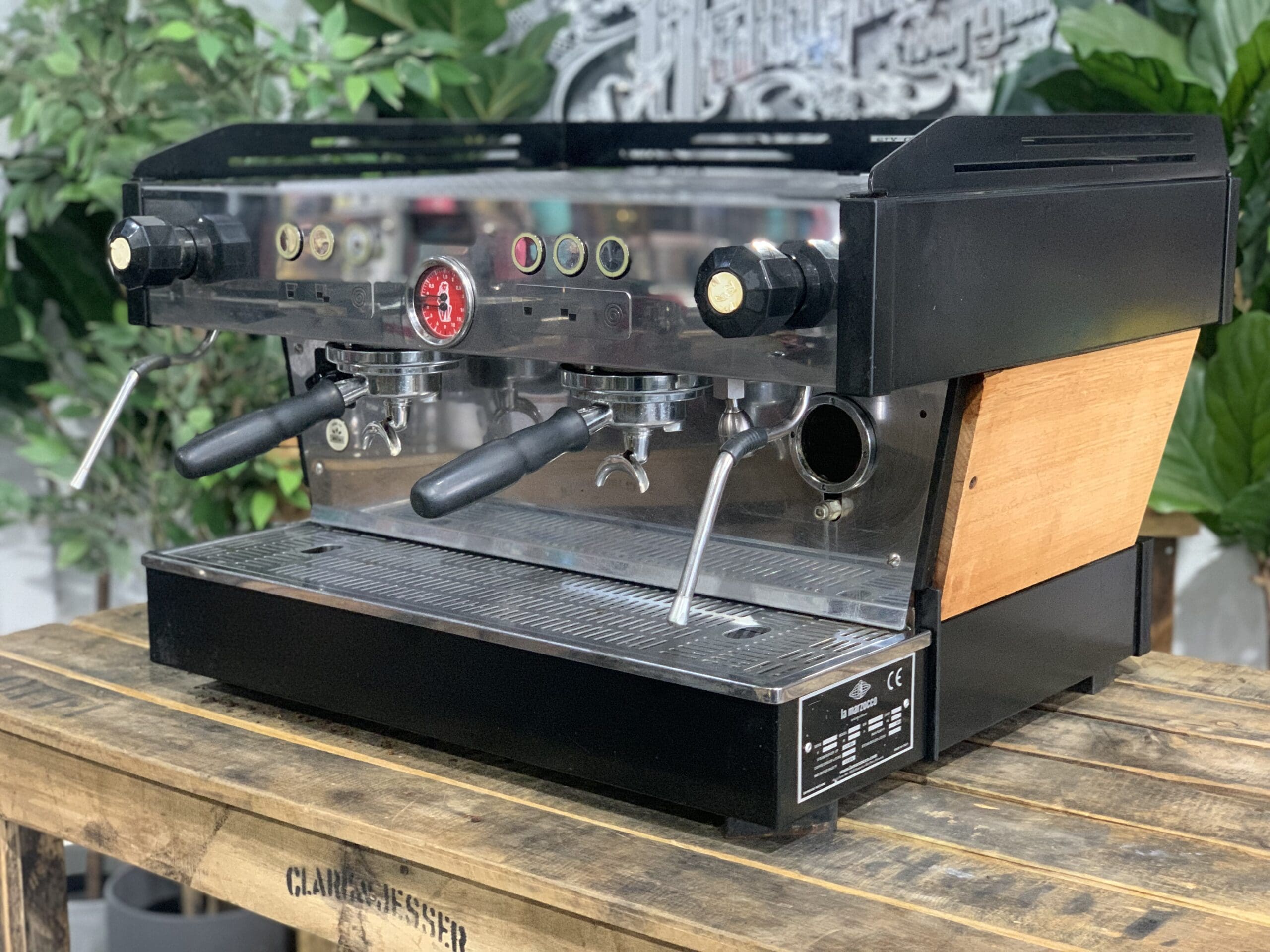 La Marzocco Linea PB Custom Wood - 2 Group Commercial Espresso Machine - Black