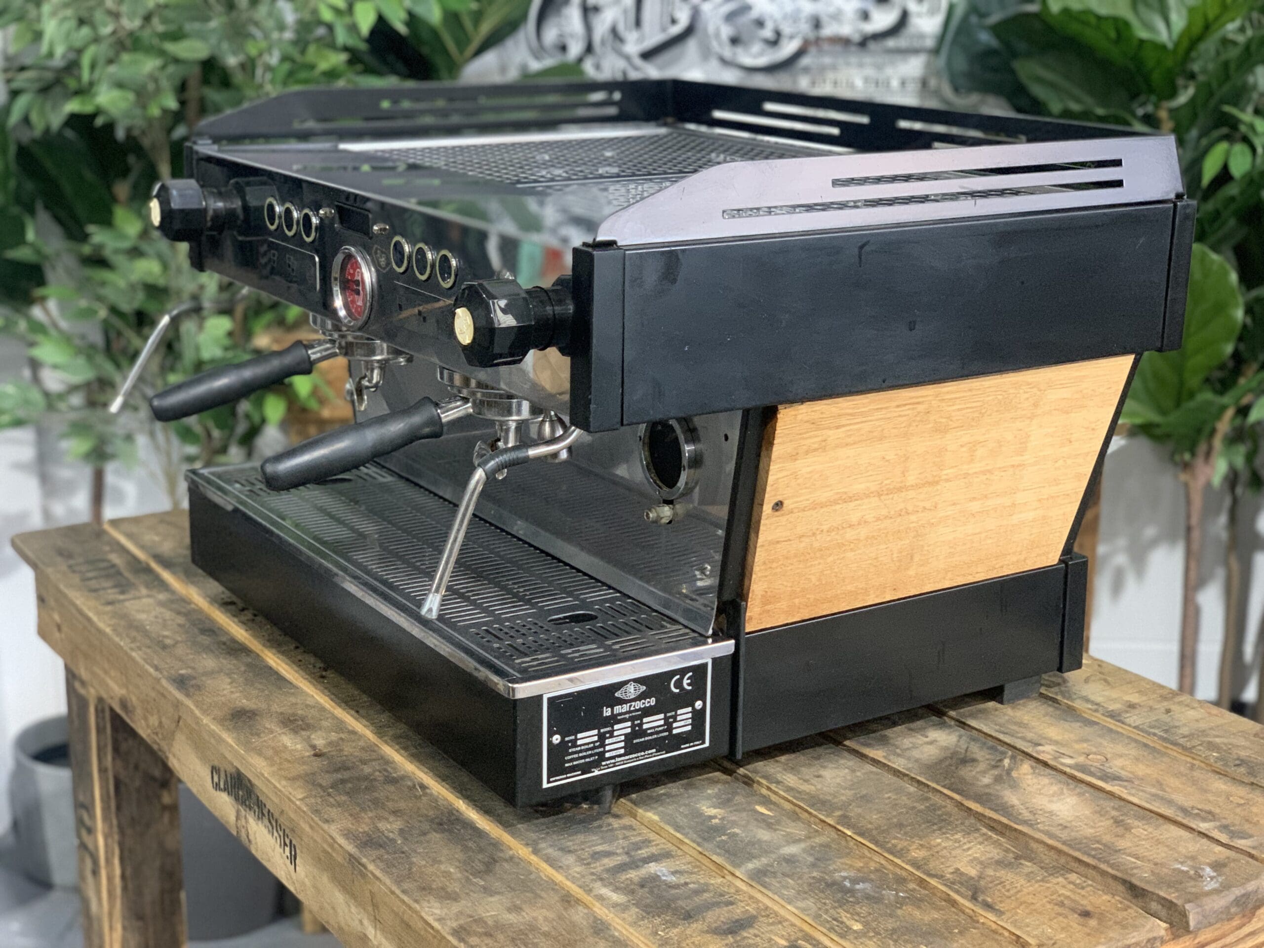 La Marzocco Linea PB Custom Wood - 2 Group Commercial Espresso Machine - Black