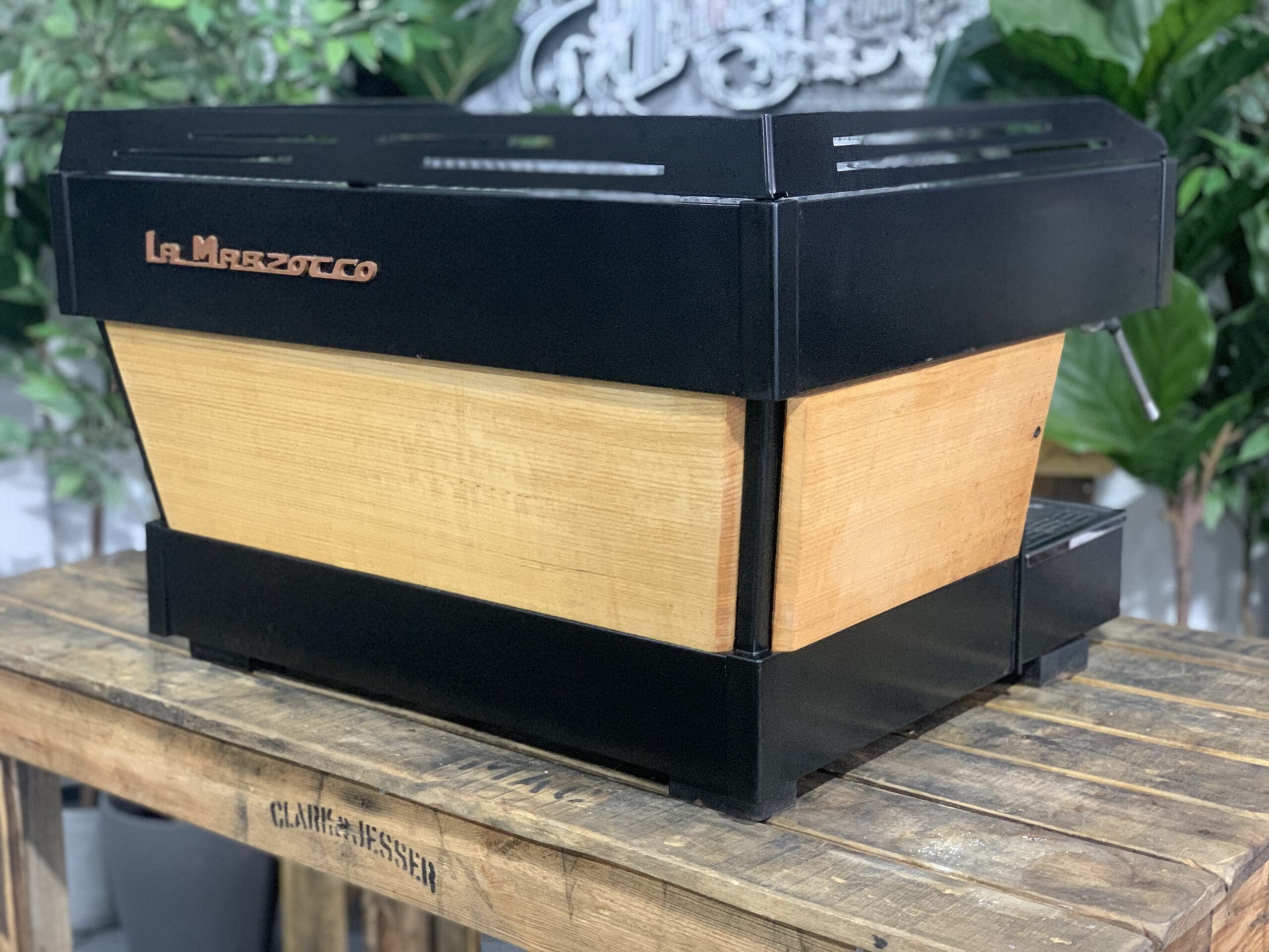 La Marzocco Linea PB Custom Wood - 2 Group Commercial Espresso Machine - Black