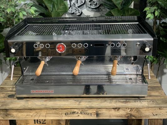 La Marzocco Linea PB Black with Handles - 3 Group Commercial Espresso Machine - Timber