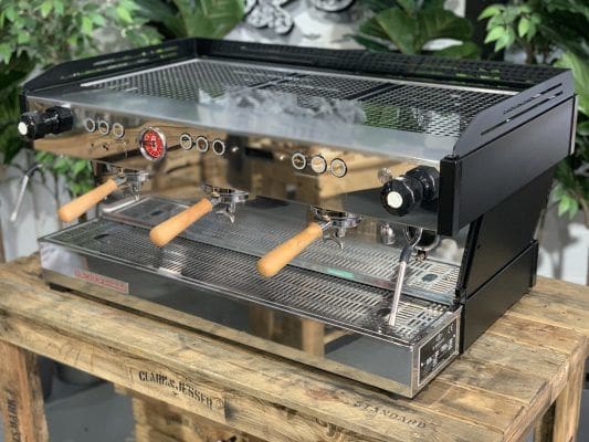 La Marzocco Linea PB Black with Handles - 3 Group Commercial Espresso Machine - Timber