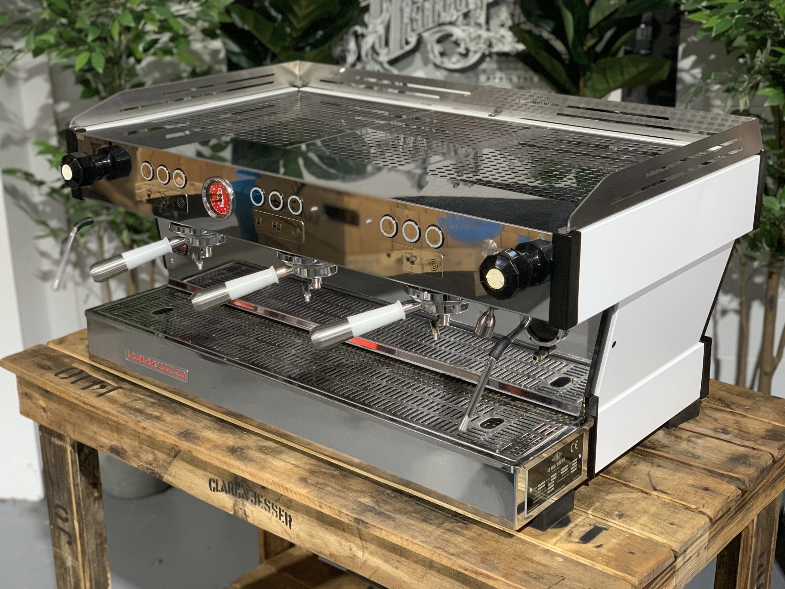 La Marzocco Linea PB White & w. Pesado's - 2 Group Commercial Espresso Machine - Black