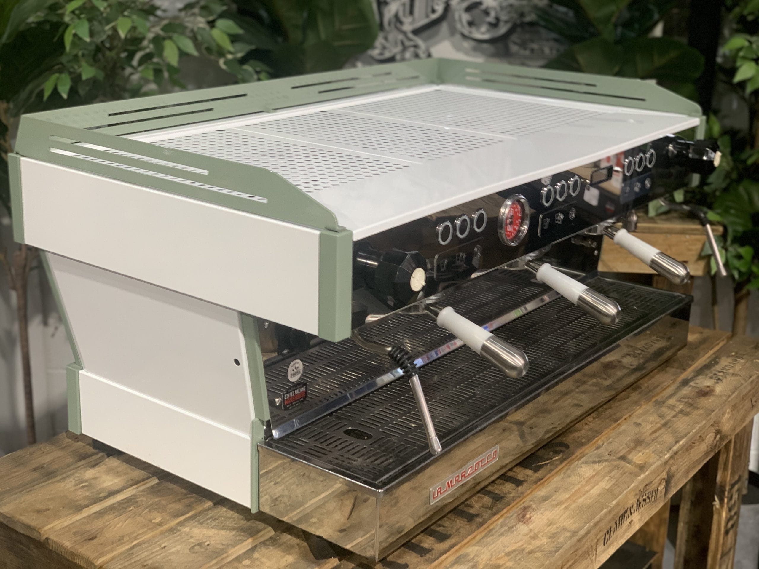 La Marzocco Linea PB White - 3 Group Commercial Espresso Machine - Green