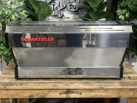 La Marzocco Linea PB Black w Pesados - 3 Group Commercial Espresso Machine - Silver