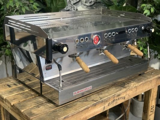 La Marzocco Linea PB Black w Handles - 3 Group Commercial Espresso Machine - Timber