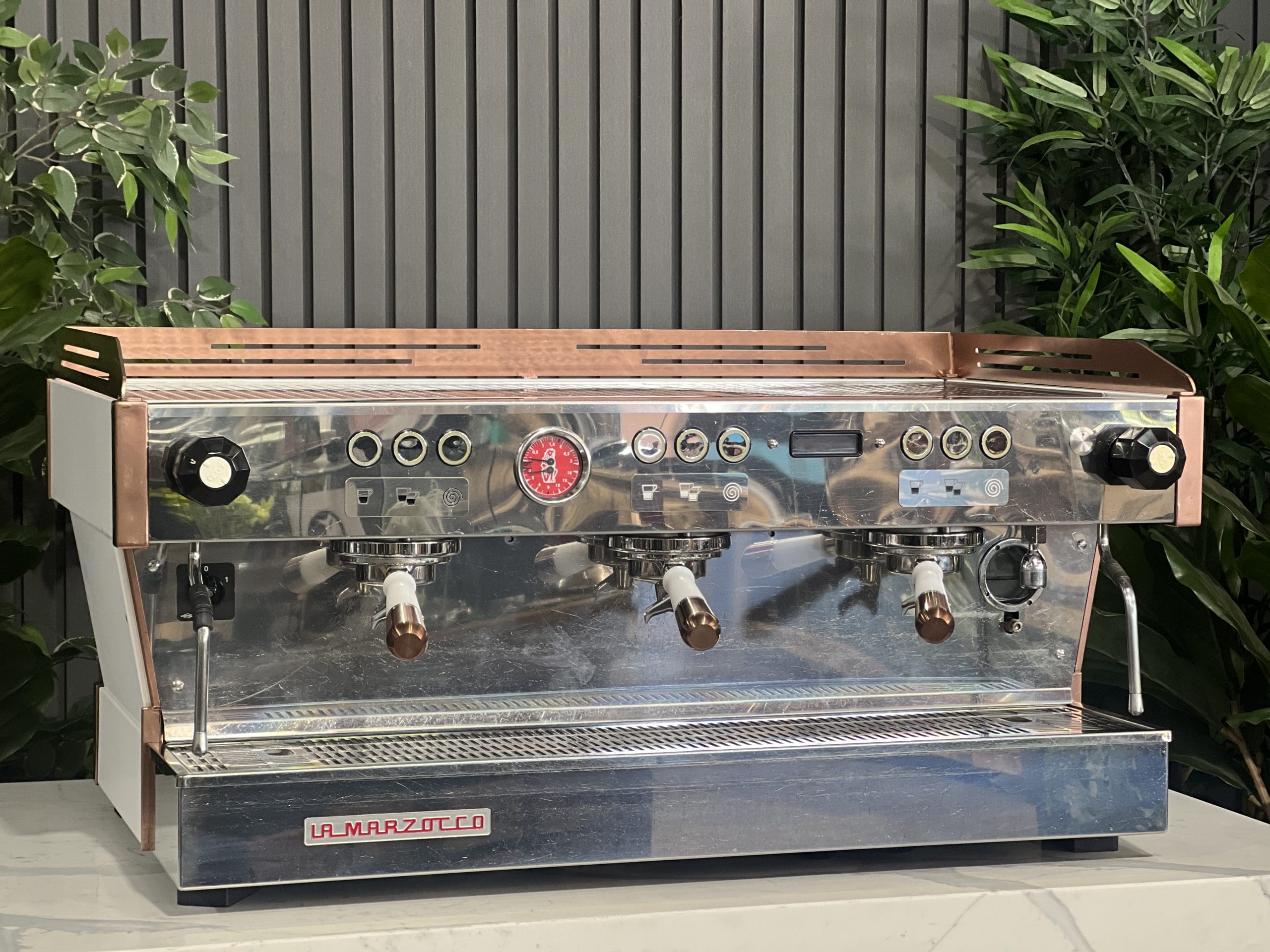 La Marzocco Linea PB White & Rose - 3 Group Commercial Espresso Machine - Gold