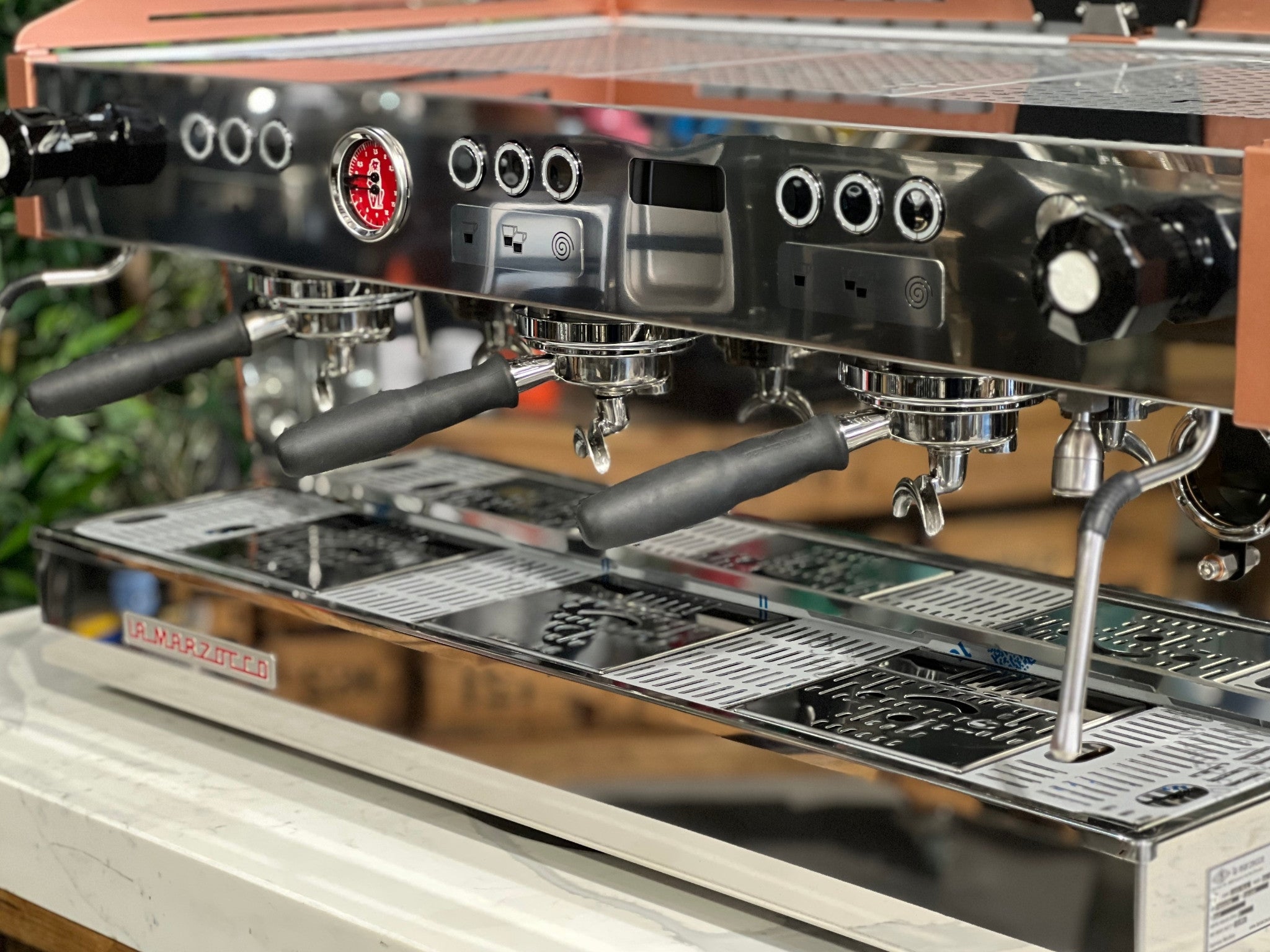 La Marzocco Linea PB ABR White - 3 Group Commercial Espresso Machine - Copper